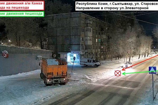В Сыктывкаре ночью на дороге встретились нетрезвый пешеход и КамАЗ