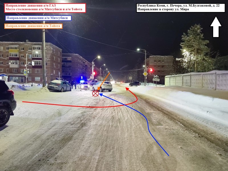 В Печоре водитель грузового ГАЗа спровоцировал ДТП с двумя пострадавшими