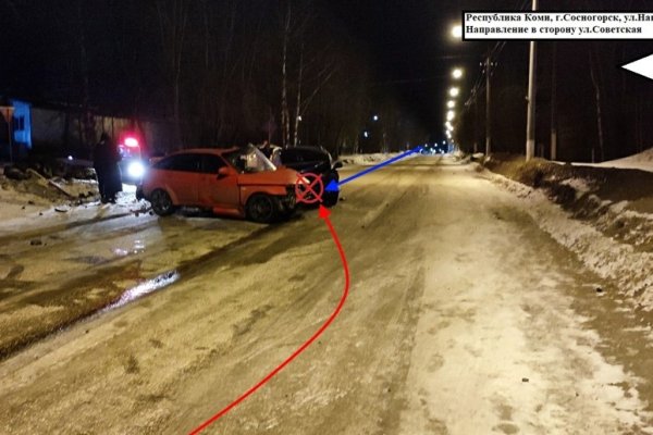 В Сосногорске в автомобильной аварии пострадали шесть человек