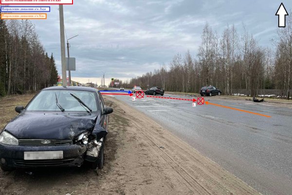 В двойном ДТП на трассе Сыктывкар - Ухта пострадали 3-летняя девочка и спровоцировавший столкновение водитель Toyota