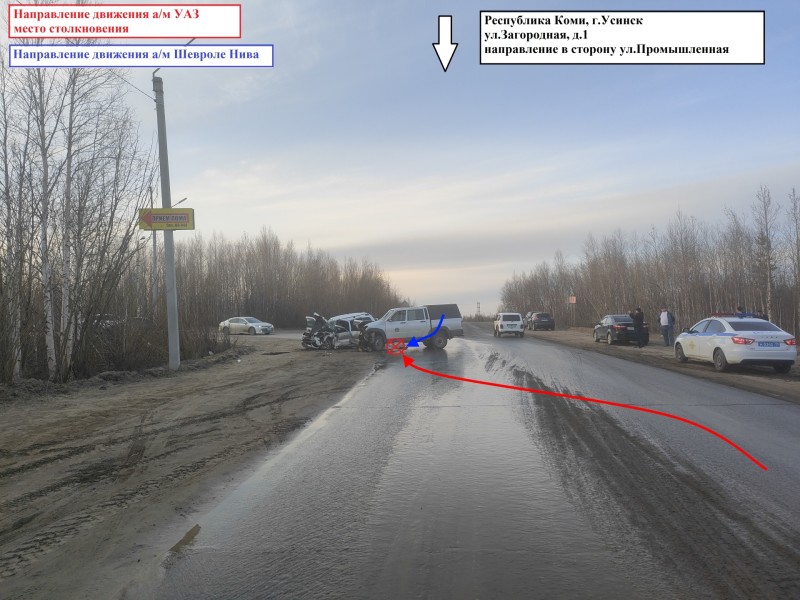 В Усинске в аварии с УАЗ Patriot и Niva Chevrolet тяжелые травмы получили водитель и пассажиры Niva
