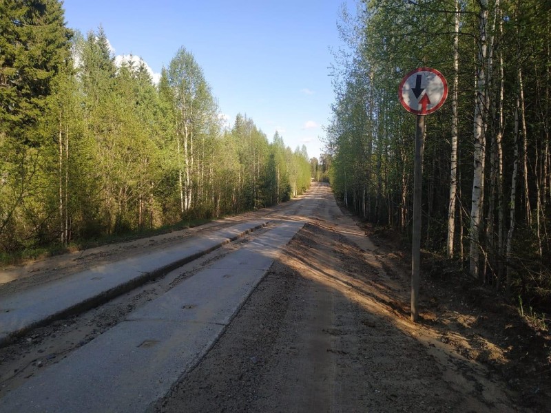 Завершены работы по восстановлению дороги в Удорском районе после размыва