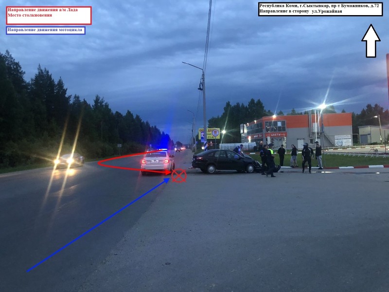 В ДТП на трассе Сыктывкар - Эжва пострадали водитель "Лады" и байкер