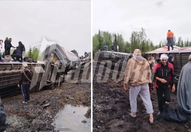В Инте на месте крушения пассажирского поезда "Воркута - Новороссийск" идет эвакуация людей