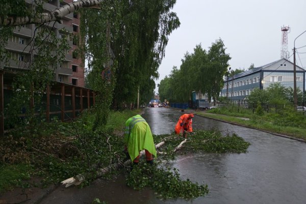 На улицах Сыктывкара и Эжвы устраняют последствия прошедшего ливня и шквалистого ветра