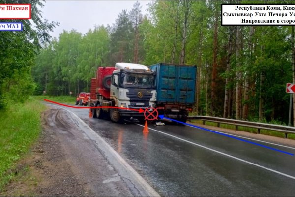 В Княжпогостском районе не поделили дорогу большегрузы Shacman и МАЗ