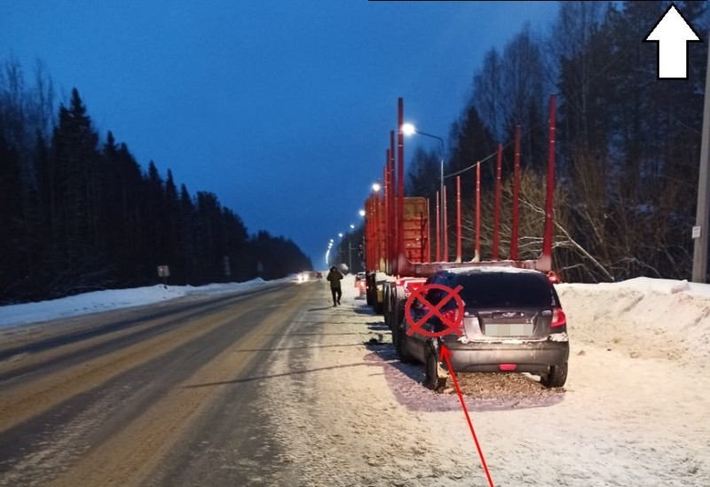 В Корткеросском районе нетрезвый водитель Hyundai Getz врезался в грузовик и получил травмы