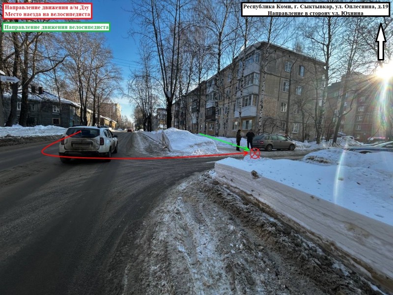 В Сыктывкаре женщина-водитель на Daewoo Gentra сбила велосипедиста