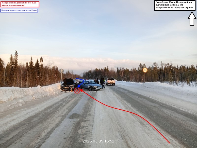В Печорском районе из-за неопытного водителя ВАЗа пострадала женщина