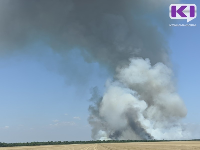 В Усть-Вымском районе лесной пожар подбирался к газопроводу