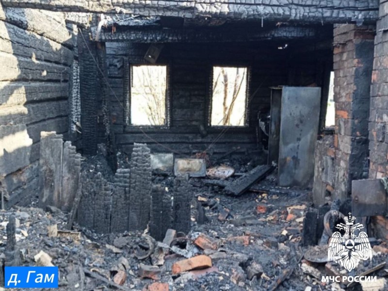 В усть-вымской деревне Гам на пожаре погиб человек