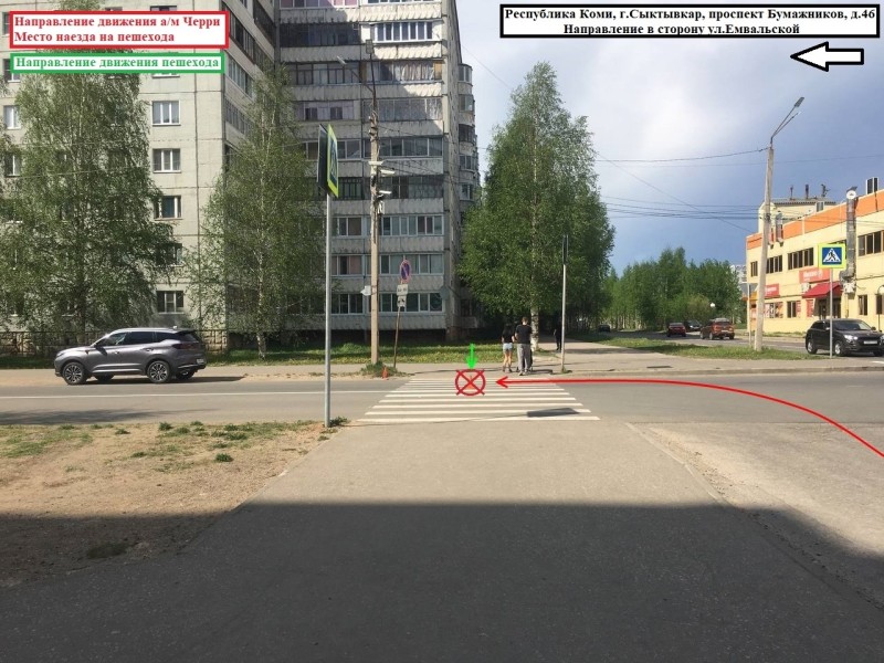 В Эжве водитель за рулем Cherry Tiggo не заметил пешехода на зебре