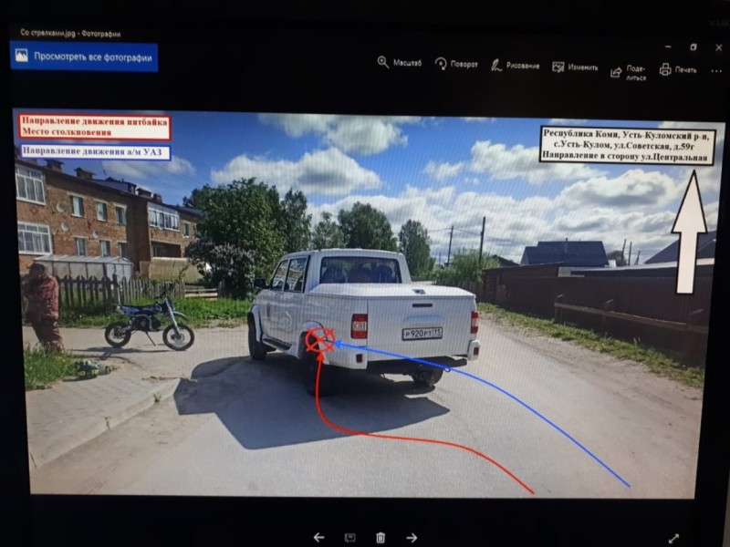 В Усть-Куломском районе юноша на питбайке протаранил УАЗ