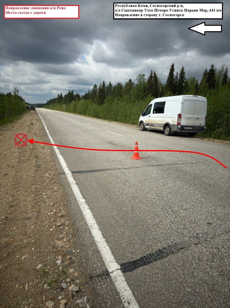 Под Сосногорском иномарка съехала в кювет: два человека госпитализированы