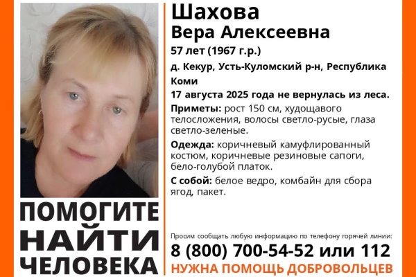 В Усть-Куломском районе разыскивают пропавшую женщину