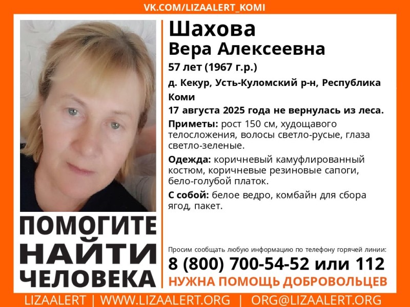 В Усть-Куломском районе разыскивают пропавшую женщину