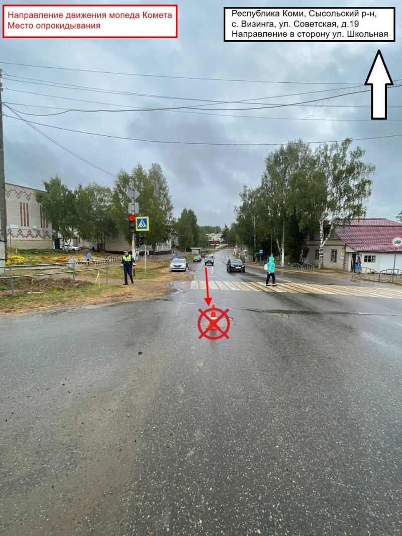 В Визинге водитель мопеда опрокинулся при выполнении маневра