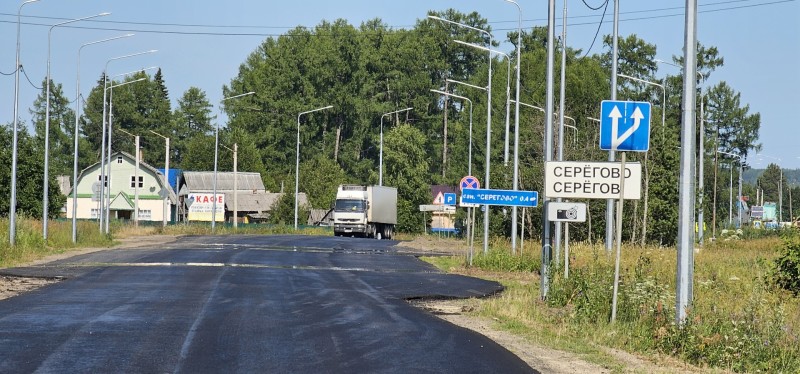 В Коми осветили дорогу вдоль села Серегово

