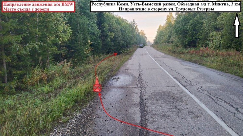 В Усть-Вымском районе пьяный водитель опрокинулся в кювет с пассажирами 