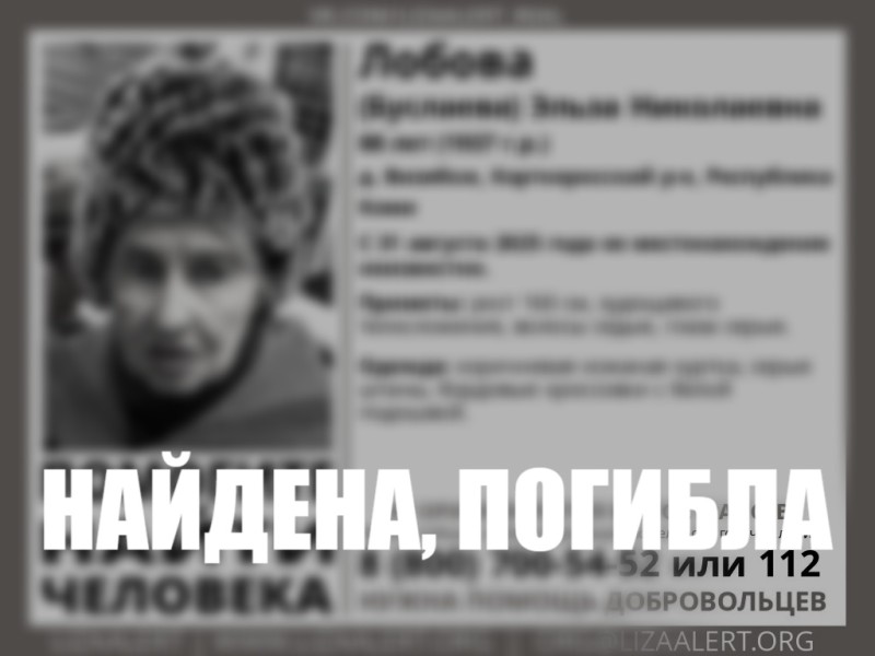 В Корткеросском районе остановили поиски 88-летней пенсионерки