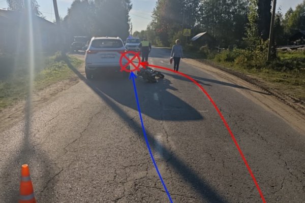 В Корткеросском районе нетрезвый мотоциклист столкнулся с Haval