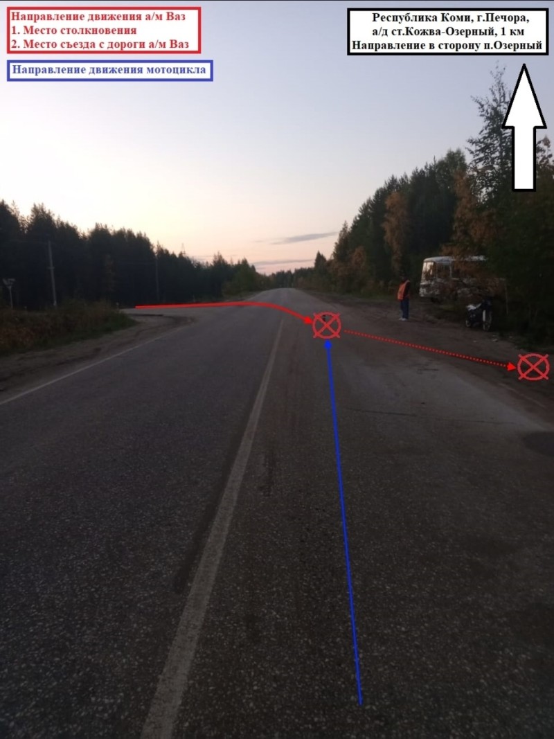 В Печоре водитель ВАЗа бросил бесправного байкера после ДТП  