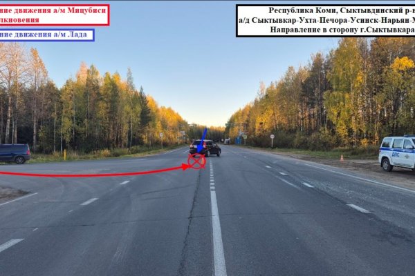 При выезде на трассу Сыктывкар - Ухта водитель Mitsubishi врезался в 