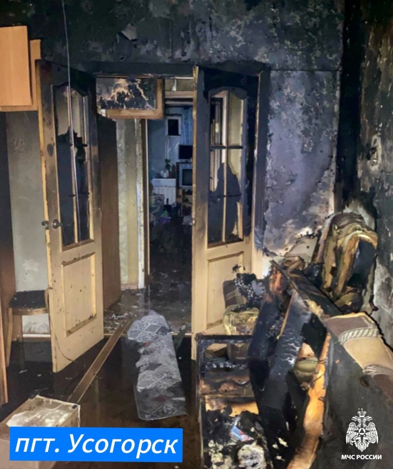 На пожаре в Усогорске погиб мужчина 