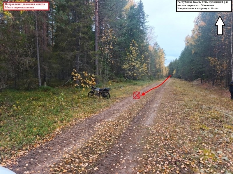 В Усть-Куломском районе на лесной дороге опрокинулся и получил травмы мотоциклист