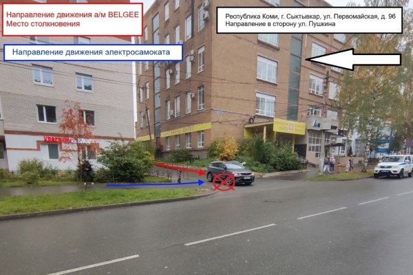 В ДТП на дорогах Сыктывкара за сутки пострадали самокатчик и пешеход