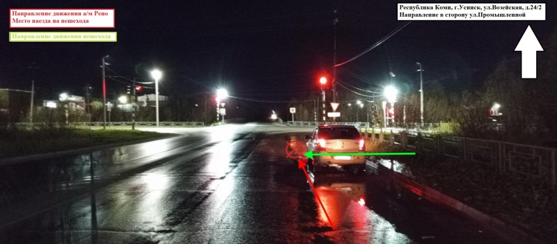 В Усинске водитель "Рено Логан" сбил пенсионера