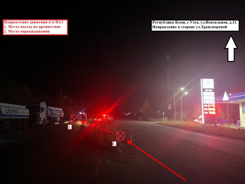 В Ухте на ВАЗе опрокинулся начинающий водитель