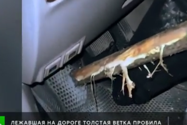 На федеральном ТВ показали, как сосновый кол пробил днище внедорожника и едва не убил водителя в Коми