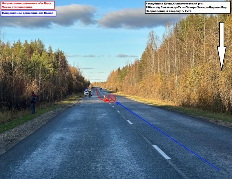 В Княжпогостском районе водитель "Лады" влетел под КамАЗ 