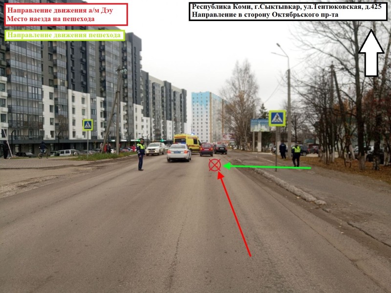 В Сыктывкаре пожилая женщина на Daewoo Matiz сбила пенсионерку