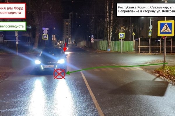 В Сыктывкаре мальчик на велосипеде попал под машину 