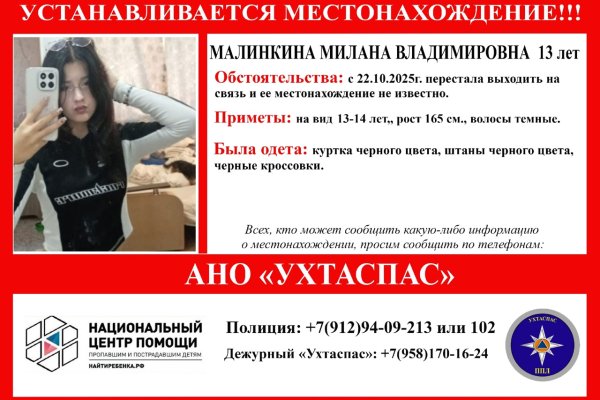 В Ухте ведутся поиски 13‑летней девочки