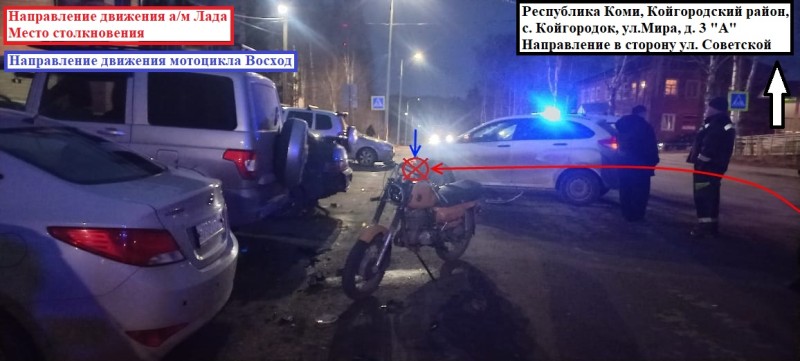 В Койгородке водитель "Лады" не пропустил подростка на мотоцикле