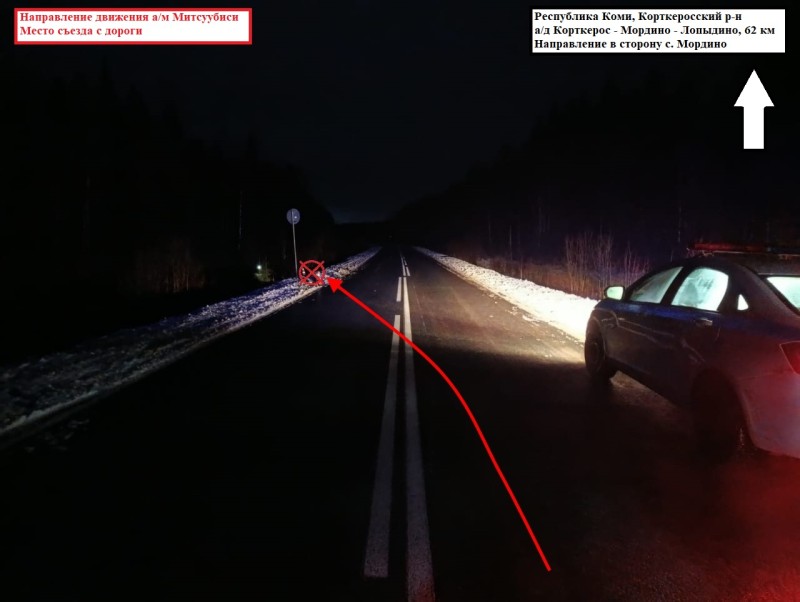 В Корткеросском районе в кювет улетела начинающий водитель