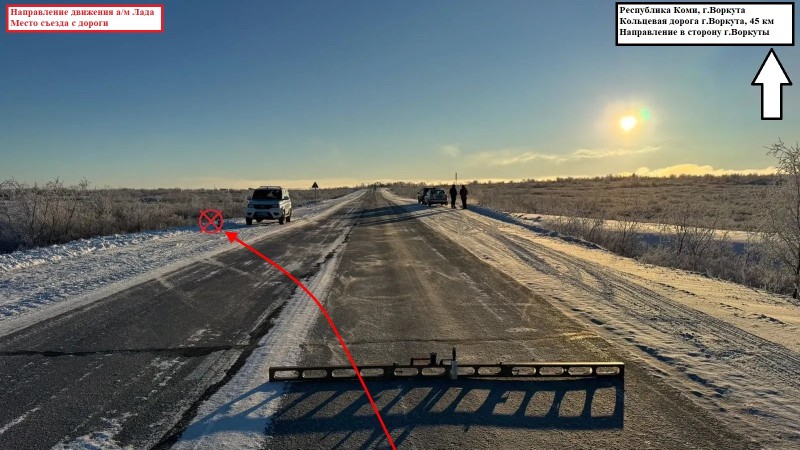 Под Воркутой и Сосногорском два автомобиля слетели в кювет