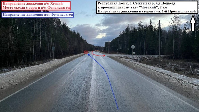 В Сыктывкаре не поделили дорогу Hyundai и Volkswagen