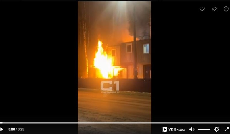 В Сыктывкаре на стройке инфекционной больницы произошел пожар