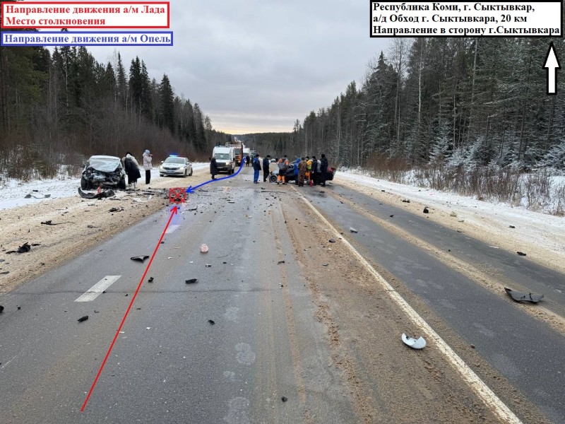 Лобовое столкновение под Сыктывкаром привело к гибели водителя "Лады"