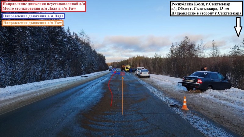 Розыск: в Сыктывкаре неустановленный водитель спровоцировал аварию на объездной 