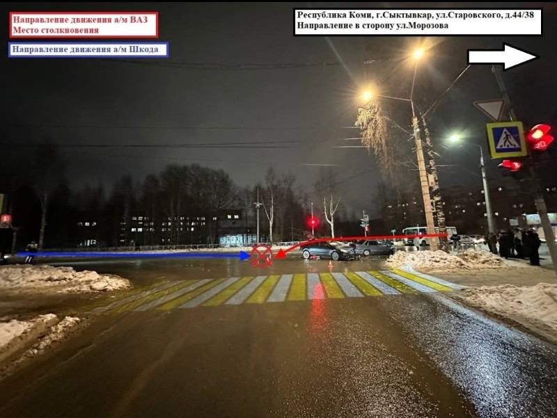 Начинающий водитель спровоцировал ДТП на Димитрова в Сыктывкаре 