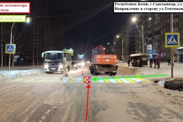 В Сыктывкаре экскаватор сбил пешехода 