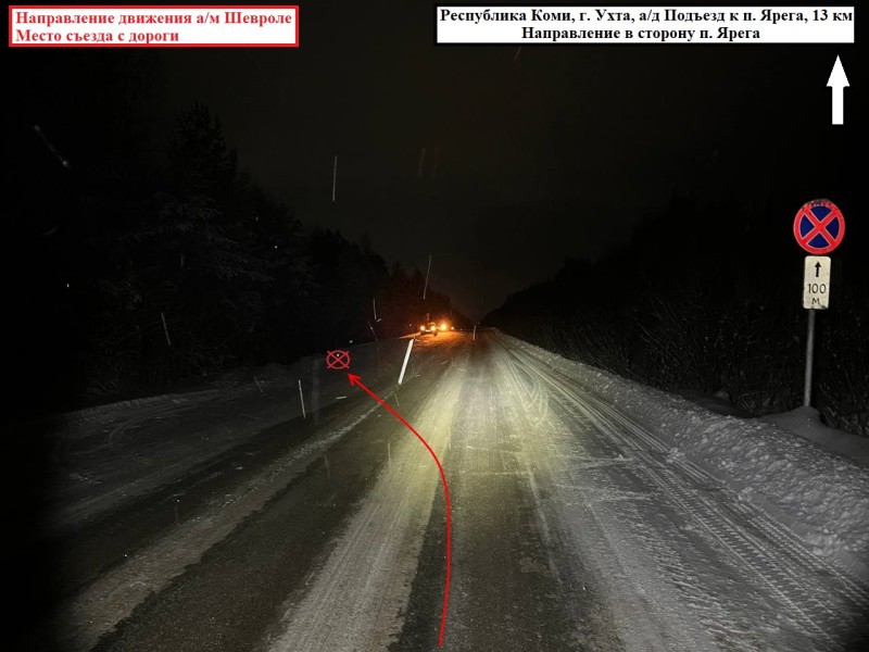 Начинающий водитель опрокинулся в кювете под Ухтой