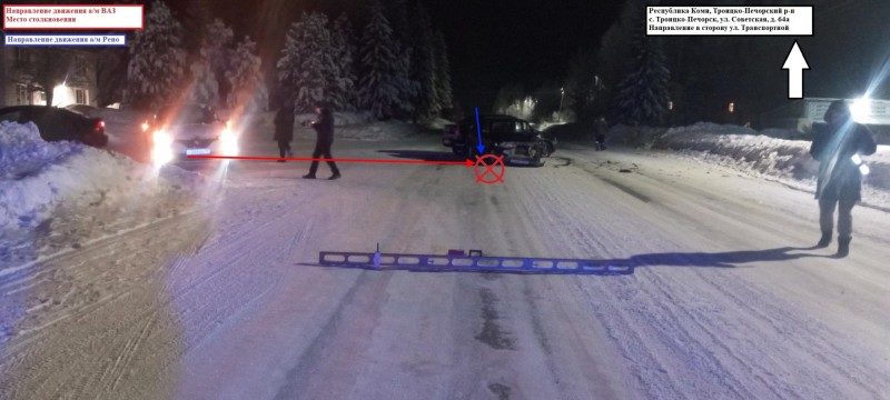 В Троицко-Печорске три человека пострадали в результате столкновения ВАЗа и Renault Logan