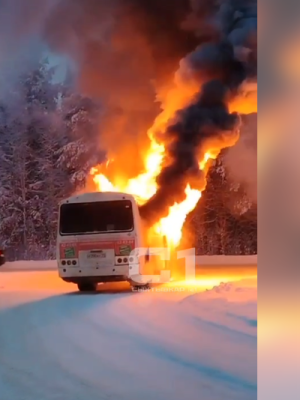 Под Сыктывкаром полыхал автобус