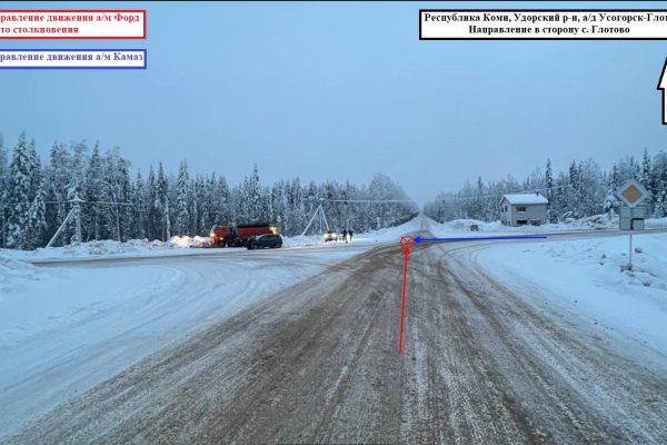 В Коми водитель Ford не уступил дорогу КамАЗу и получил травмы